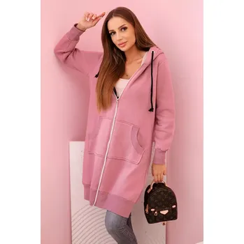 Dámská mikina Dámská zateplená mikina s kapucí a zipem tmavě růžová UNI