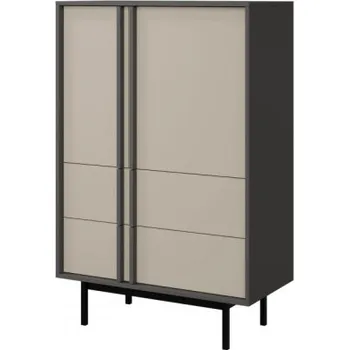 Obývací stěna Regál Wektus 2S2D WK05, Barva: antracit / světle béžová MIRJAN 5903211424939