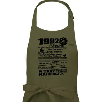 Kuchyňská zástěra 1992 v kostce - Dámská zástěra na vaření - Univerzální velikost ( Khaki )