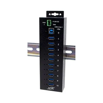 USB hub ExSys Spravovatelný USB hub 5Gbps USB3.0 B(F) -> 10x USB3.0 A(F), průmyslový, na DIN lištu (EX-1510HMVS) - 15.06.3375