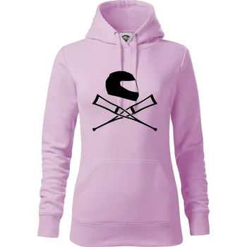 Dámská mikina Silniční helma / berle - Mikina dámská Cape s kapucí - XS ( Orchid )