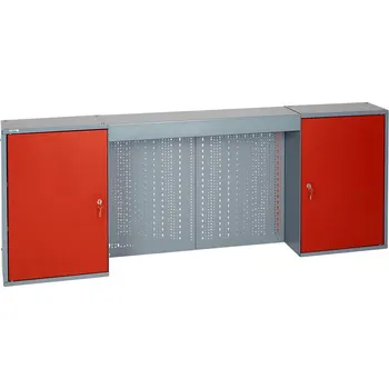 Skříňka na nářadí Küpper Závěsná dílenská skříňka 70402, 60 × 160 × 19 cm, ocel, červená, šedá 70402