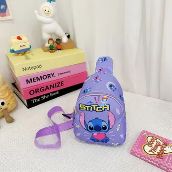 Dětský batoh Lilo & Stitch Roztomilá taštička přes rameno (batůžek) - "Lilo a Stitch" Barva: 1 (fialová)
