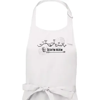 Kuchyňská zástěra Profil - z Jičína do Turnova - Dámská zástěra na vaření - Univerzální velikost ( Bílá )