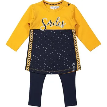Kojenecká souprava DIRKJE Set 2.d šaty + legíny Žlutý dívka 62