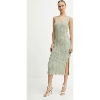 Dámské šaty Šaty Twinset zelená barva, midi, přiléhavé, 251TT319A 07X, vel. XL