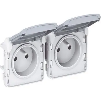 Elektrická zásuvka Zásuvka Bílá 1cestná nespínaná 16A Venkovní IP55 Legrand 230 V