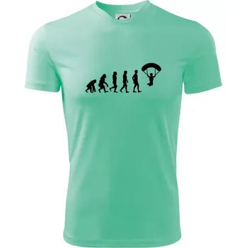 Pánské tričko Evoluce paragliding - Pánské triko Fantasy sportovní (dresovina) - M ( Mátová )