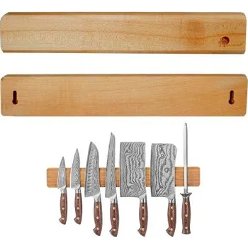 Kuchyňský nůž Stylová magnetická lišta na nože z akáciového dřeva 500x65x20mm