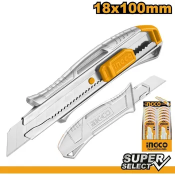 Pracovní nůž Nůž lamací 18mm ALU s tlačítkem INGCO KLC
