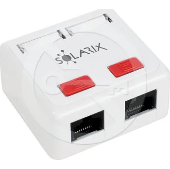 Rozvaděč Zásuvka Solarix CAT5E UTP 2 x RJ45 na omítku bílá SX288-5E-UTP-WH 22162880