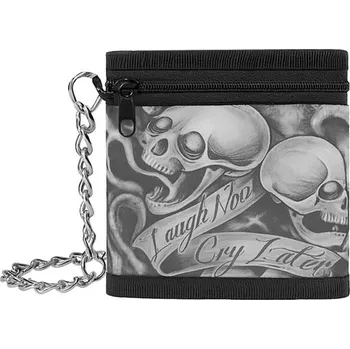 Peněženka Lebky Death (peněženka a pouzdro na doklady s řetízkem a karabinkou)