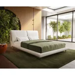 DELIFE Čalouněná postel Cusino 140x200 cm bouclé krémovo-bílá