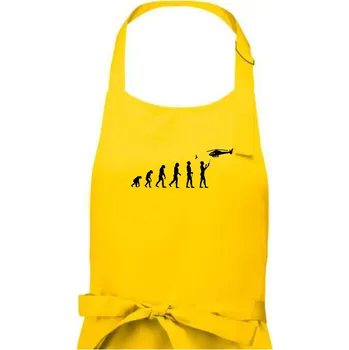 Kuchyňská zástěra Evoluce modeláře - Dámská zástěra na vaření - Univerzální velikost ( Žlutá )