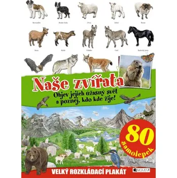 Bystrá hlava NAŠE ZVÍŘATA – velký rozkládací plakát, 80 samolepek