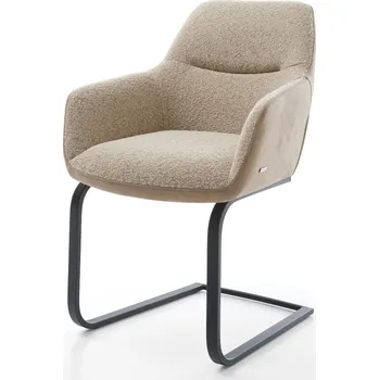 Jídelní židle DELIFE Jídelní židle Pejo-Flex kombinace materiálů tmavě béžová jídelní židle plochá černá taštičkové pružiny