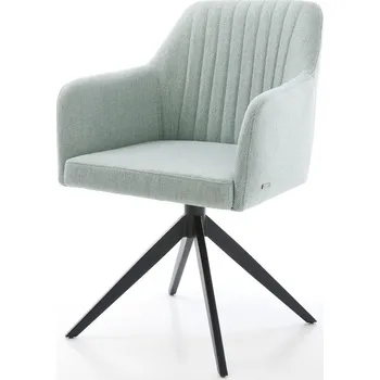 Jídelní židle DELIFE Jídelní židle Greg-Flex Stripes mátová křížová podnož široká černá otočná 360° houpací funkce taštičkové pružiny