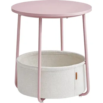 Konferenční stolek Vasagle LET223R61 45 cm bílo-růžový