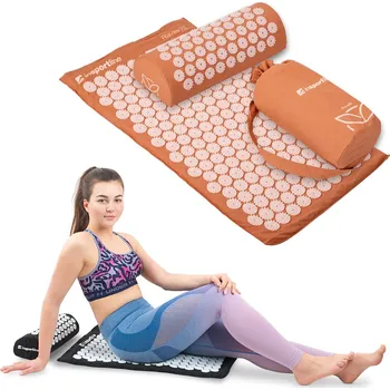 Akupresurní podložka inSPORTline Akupresurní podložka a polštář Alavea II mocha mousse-růžová