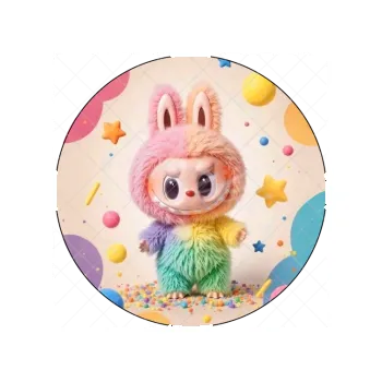 Jedlá dekorace na dort LABUBU duhový, VARIANTA Jedlý papír 1864