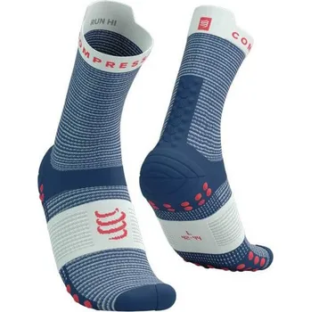 Pánské ponožky Compressport Pro Racing Socks V4.0 Run High blues/sugar - EU 39-41