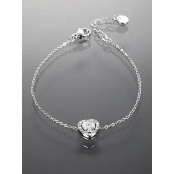 Náramek Prosperk Náramek z chirurgické oceli srdce stříbrná S4519