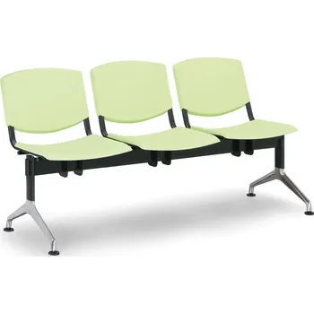 Plastová lavice Design, 3-sedák, černá