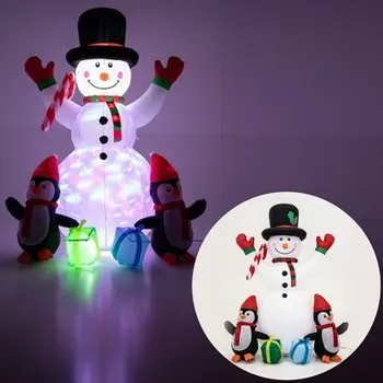 Vánoční světelná dekorace Esperanza Nafukovací sněhulák 180 cm, 2 LED bílé, 1 LED projektor RGB, vnější 41196 E-332409