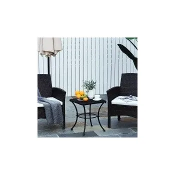 Konferenční stolek Zahradní konferenční stolek 45x45x50cm | černý