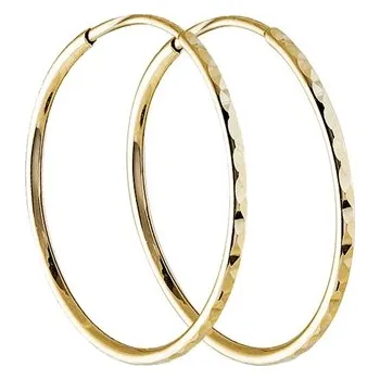 Náušnice Dámské náušnice kruhy ze žlutého zlata 30 mm NA1785F + DÁREK ZDARMA