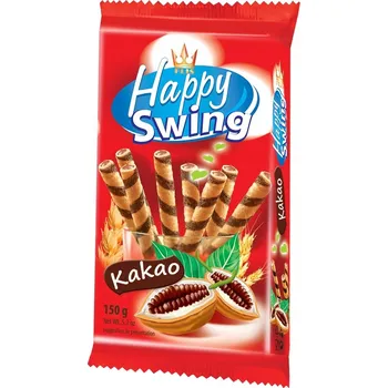 ZPC FLIS, Sp.j. , Kuranów 12, Radziejowice, Polsko HAPPY SWINGS - trubičky s kakaovou náplní 150g