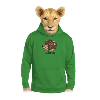 Chlapecká mikina Bastard Ježíček dětská mikina klokanka Kelly Green AWD