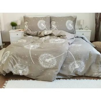 Povlečení LUXUSNÍ KREPOVÉ POVLEČENÍ 140x200/70x90 - PAMPELIŠKY BÉŽOVÉ