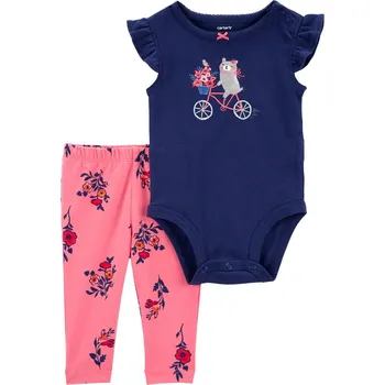 Kojenecká souprava CARTER'S Set 2dílný body kr. rukáv, legíny Navy Bike holka 9m