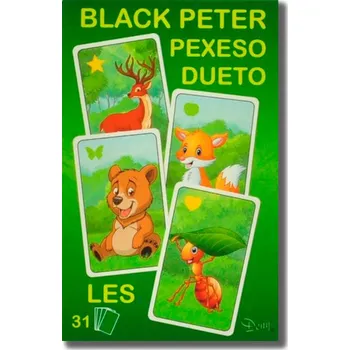 Pexeso - Černý Petr/Pexeso/Dueto les 3 v1 7x10,5x1,5 cm 31 ks