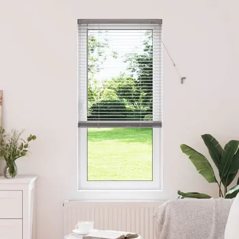 Žaluziové rolety se záclonami Stříbrná 175 x 65 cm Hliník