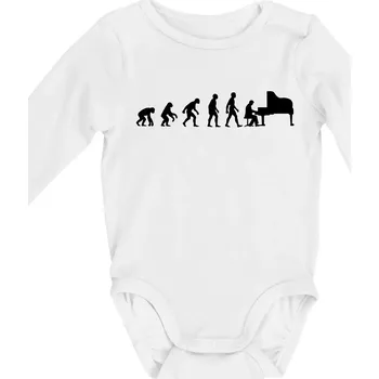 Kojenecký body Evoluce piano - Body kojenecké s dlouhým rukávem - Dlouhý r. do 3 měs ( Bílá )