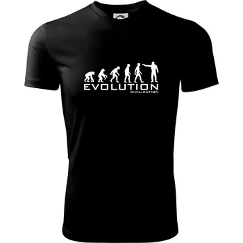 Pánské tričko Evoluce civilizace - Pánské triko Fantasy sportovní (dresovina) - 3XL ( Černá )