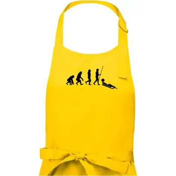 Kuchyňská zástěra Evoluce jízdy na bobu - Pánská zástěra na vaření - Univerzální velikost ( Žlutá )