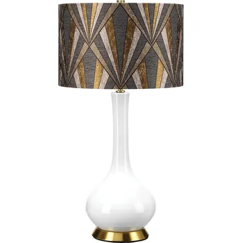 Lampička Elstead Lighting Milo stolní lampa 1x60 W bílá-mosaz-šedá-hnědá-žlutá MILO-AB-TL-VOGPB