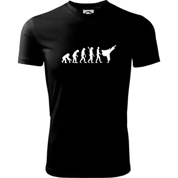 Pánské tričko Karate Evoluce - kop - Pánské triko Fantasy sportovní (dresovina) - 2XL ( Černá )