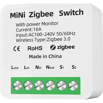 vypínač a zásuvka Tuya ZigBee Mini spínač 16A s měřením spotřeby