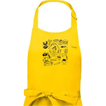 Kuchyňská zástěra Veselá zubařka - Pánská zástěra na vaření - Univerzální velikost ( Žlutá )