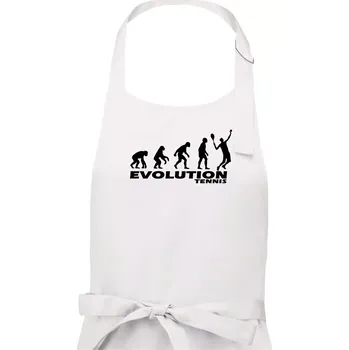 Kuchyňská zástěra Evoluce tenis kluk - Dámská zástěra na vaření - Univerzální velikost ( Bílá )