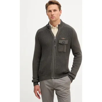 Dámský svetr Bavlněný kardigan Aeronautica Militare MA1565UL00409 šedá 09X, vel. L