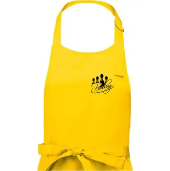 Kuchyňská zástěra Bowling kuželky - Pánská zástěra na vaření - Univerzální velikost ( Žlutá )