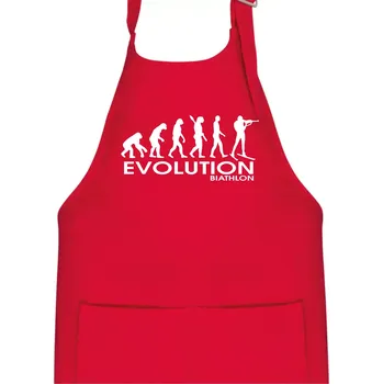 Kuchyňská zástěra Evoluce biatlonu Biathlon - Dětská zástěra na vaření - Univerzální velikost ( Červená )