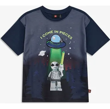 Chlapecké tričko Tričko pro děti LEGO Lwtaffy 105 T-Shirt S/S - navy w. grey