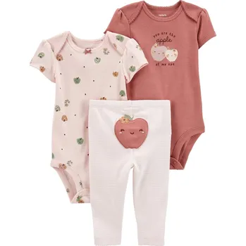 Kojenecká souprava CARTER'S Set 3dílný body kr. rukáv 2ks, legíny Pink Apple holka NB/ vel. S 56