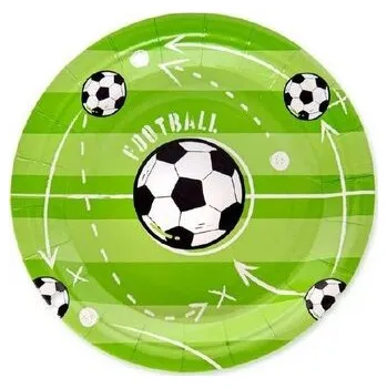 Talíř Papírový talíř fotbal 18cm 6ks - Party Pal